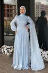 Safir Tesettür Abiye Bebe Mavisi
