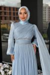 Safir Tesettür Abiye Bebe Mavisi