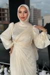Semanur Tesettür abiye Krem