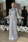 Semanur Tesettür abiye Gri