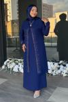 Zarife Tesettür Abiye  Saks Mavisi