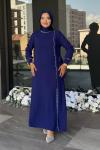 Fikriye Tesettür Abiye Saks Mavisi