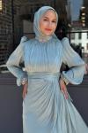 Narin Tesettür Abiye Su Yeşili