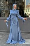 Narin Tesettür Abiye Açık Mavi
