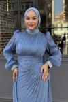 Narin Tesettür Abiye Açık Mavi