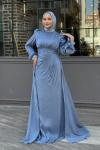 Narin Tesettür Abiye Açık Mavi