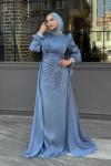 Narin Tesettür Abiye Açık Mavi