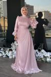 Narin Tesettür Abiye Pembe