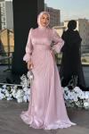 Narin Tesettür Abiye Pembe
