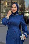 Narin Tesettür Abiye Lacivert