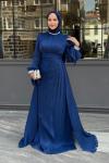 Narin Tesettür Abiye Lacivert
