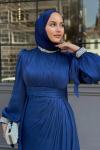 Narin Tesettür Abiye Lacivert
