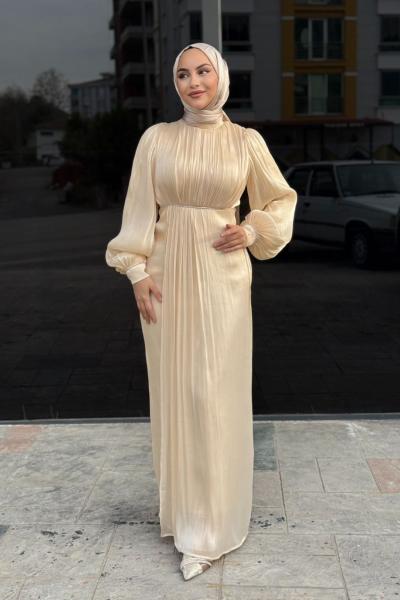 Şahsenem Tesettür Abiye Bej