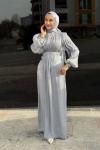 Şahsenem Tesettür Abiye Gri