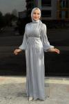 Şahsenem Tesettür Abiye Gri