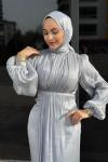 Şahsenem Tesettür Abiye Gri