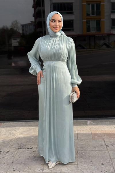 Şahsenem Tesettür Abiye Su Yeşili