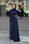 Firuze Tesettür Abiye Lacivert
