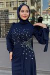Firuze Tesettür Abiye Lacivert