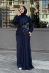 Firuze Tesettür Abiye Lacivert