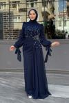 Firuze Tesettür Abiye Lacivert
