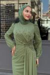 Firuze Tesettür Abiye Yeşil