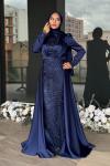 Dilşah Tesettür Abiye Lacivert