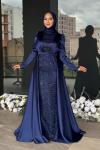 Dilşah Tesettür Abiye Lacivert