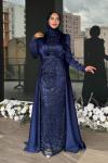 Dilşah Tesettür Abiye Lacivert