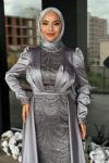 Dilşah Tesettür Abiye Gri