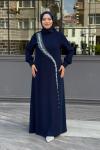 Hazan Tesettür Abiye Koyu Lacivert