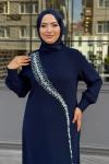 Hazan Tesettür Abiye Koyu Lacivert