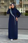 Hazan Tesettür Abiye Koyu Lacivert