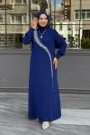 Hazan Tesettür Abiye Açık Lacivert