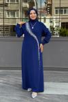 Hazan Tesettür Abiye Açık Lacivert