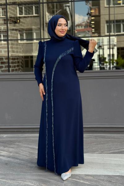 Lavin Tesettür Abiye Lacivert