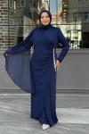Türkü Tesettür Abiye Lacivert