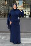 Türkü Tesettür Abiye Lacivert