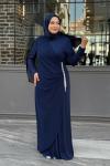Türkü Tesettür Abiye Lacivert