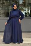 Neslişah Tesettür Abiye Lacivert