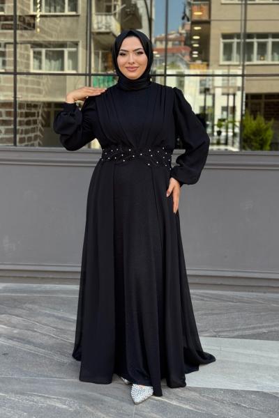 Neslişah Tesettür Abiye Siyah