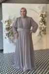 Neslişah Tesettür Abiye Gri
