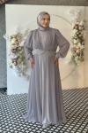 Neslişah Tesettür Abiye Gri