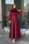 Nazlı Tesettür Elbise Bordo