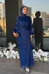Elanur Tesettür Abiye Lacivert