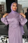 Elanur Tesettür Abiye Lila