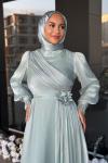 Bahar Tesettür Abiye Su Yeşili