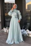 Bahar Tesettür Abiye Su Yeşili