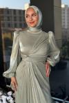 Semanur Tesettür abiye Mint Yeşili