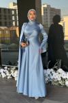 Beyza Tesettür Abiye Açık Mavi